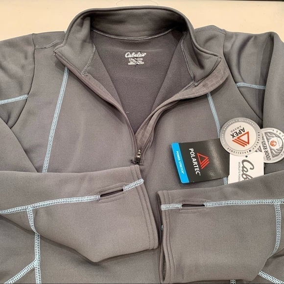 Cabelas Polartec Womens Size Large 1/4 Zip L/S Wicking Active Pullover Top NEW - Picture 4 of 10